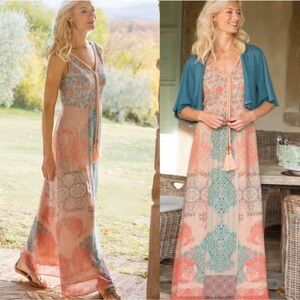 Soft Surroundings Guadalupe Tassel Maxi Dress XL